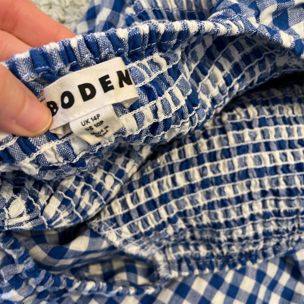 Boden Petite Puff Sleeve Gingham Dress - Picture 3 of 4